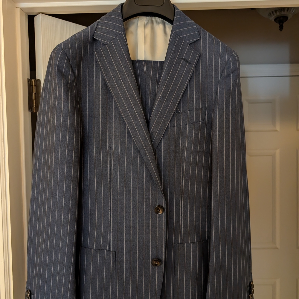 Men's Blue Pinstripe Suit